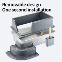 Grande toilette de luxe pour chat Nouveau design Bac à litière pour chat en acier inoxydable facile à nettoyer Toilette pour chat de haute qualité
