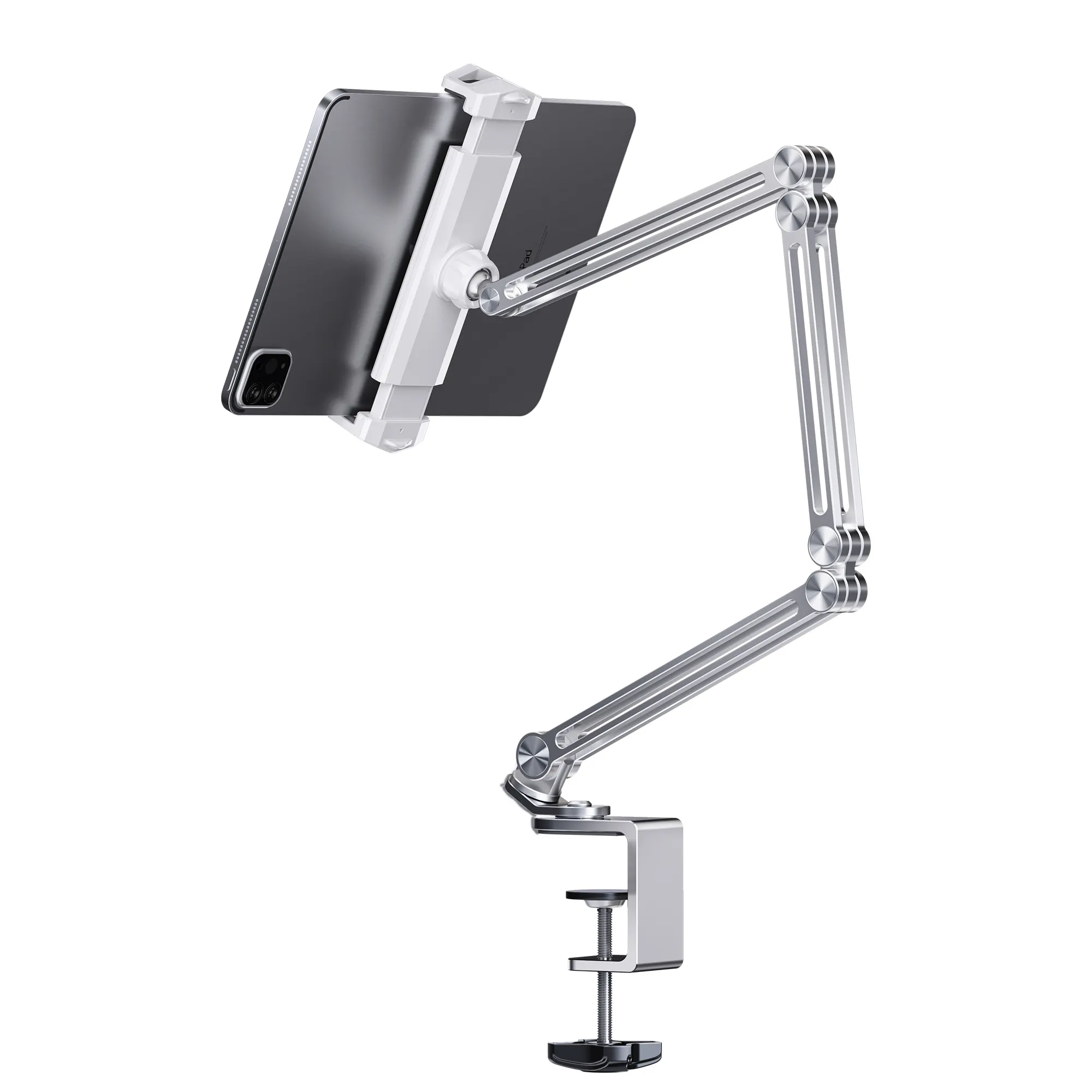 Nuevas llegadas Aleación de aluminio Triple brazos Lazy Tablet Stand Holder Soporte plegable para teléfono móvil para cama de escritorio