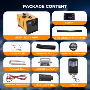 เครื่องทำความร้อนในรถยนต์ 8KW 12V/24V ดีเซล พร้อมระบบควบคุมผ่านบลูทูธ สำหรับรถบ้านและรถคาราวาน - Product Image 6