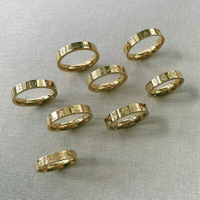 316L Edelstahl Minimalistischer Sonnenring Gold Breiter Bandring Graviert Himmlisch Wasserdicht Hypoallergen Schmuck Geschenk für Frauen