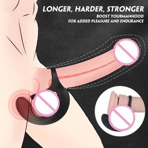 Anneaux péniens doubles en silicone rechargeables pour hommes – Manchon et anneau de pénis pour le plaisir masculin - Product Image 4