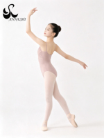 Maillot de Ballet con Tirantes Finos para Niñas Anna Shi, Leotardo de Gimnasia con Frente Fruncido, Ropa de Danza para Niñas