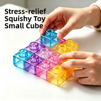 Juguetes de bloques de construcción de gelatina transfronterizos para 0-3 meses, temática de edificios modernos, pegamento suave transparente, blandos y sensoriales para el desarrollo emocional.