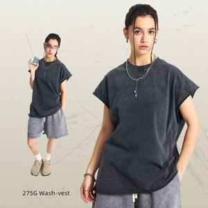 เสื้อยืดผู้ชายผ้าฝ้าย100% ฟอกสีวินเทจยูนิเซ็กซ์สีทึบออกแบบได้ตามที่ต้องการ - Product Image 1