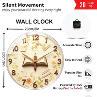 Horloge murale en acrylique pour intérieur domestique, 20 cm, motif lune et étoiles, pour la vente en gros, article moderne à suspendre au mur pour la maison