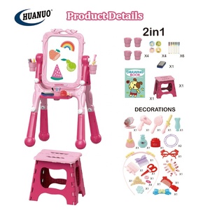2 In1 Multifunctionele Magnetische Tekentafel Roze Opdoen Spelen Dressoir Tafel Schrijfbord Met Stoel Voor Meisjes - Product Image 5