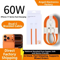 Cable USB-C de 1M y 60W con Trenzado de Nailon para Carga Rápida de iPhone 16 17 Pro Max