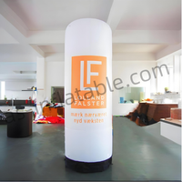 Cylindre gonflable lumineux à LED RGB avec image personnalisée, pilier publicitaire gonflable pour la décoration de festivals nocturnes