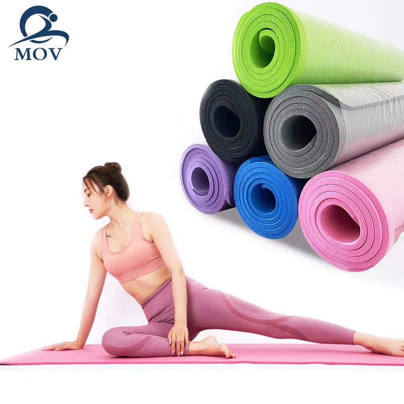 Fabrika toptan egzersiz spor matı kalınlaşmış NBR yoga matı kauçuk kaymaz genişletilmiş 10mm yoga mat