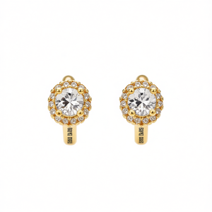 Orecchini a Perno in Cristallo Charm Elegance, Placcati in Oro Bianco, Design a Forma di Fiore, Classici per Uso Quotidiano Femminile - Product Image 1