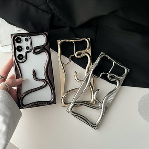 <span class=keywords><strong>Cover</strong></span> Protettiva alla Moda con Placcatura e Motivo 3D a Pelle di Serpente per <span class=keywords><strong>Samsung</strong></span> Galaxy <span class=keywords><strong>S22</strong></span> S23 S24 S25 Ultra, Sottile, Cava, Antiurto in TPU - Product Image 2