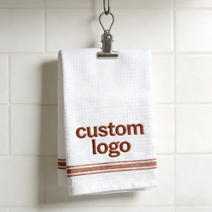 Serviette de cuisine personnalisée 100% coton absorbante réutilisable de haute qualité avec logo brodé - Product Image 4
