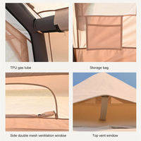 Tente de camping gonflable quatre saisons à ouverture automatique rapide, tente de toit portable en tissu Oxford, grand espace, installation rapide pour les voyages