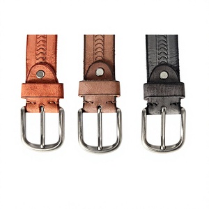 Cinturón de Cuero Genuino SINEWY SPORTS, Piel de Vaca, Color Sólido, Hebilla de Acero Rectangular, Casual, Duradero para Hombre - Product Image 3