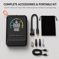 Pompe à air sans fil portable ABS avec LOGO personnalisé, double écran HD, gonfleur rechargeable à arrêt automatique 150 PSI pour gonflage rapide de voiture