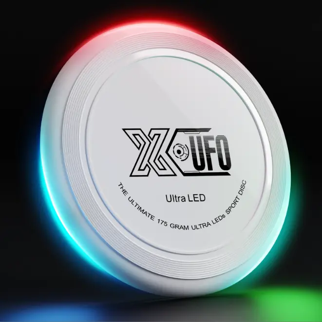 X-UFO 175 Grams Custom Logo RGB Ultimate Led Fly Disc Outdoor Sport Flying Disc Game Glowing Flying Disc Toy Frisbeed