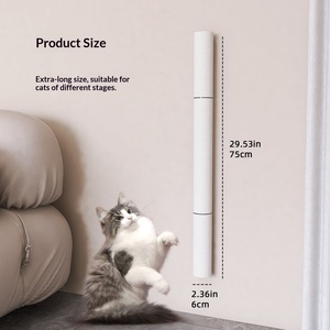 Üç Aşamalı Kendin Yap Özelleştirilebilir Beyaz Kenevir Kedi Tırmalama Direği ve Tırnak Bileme Direkli Tırmanma Ağacı - Product Image 2