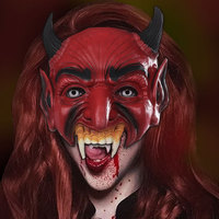 Vente chaude nouveau Design Cosplay maquillage balle carnaval Halloween fête accessoire rouge sang démon masque