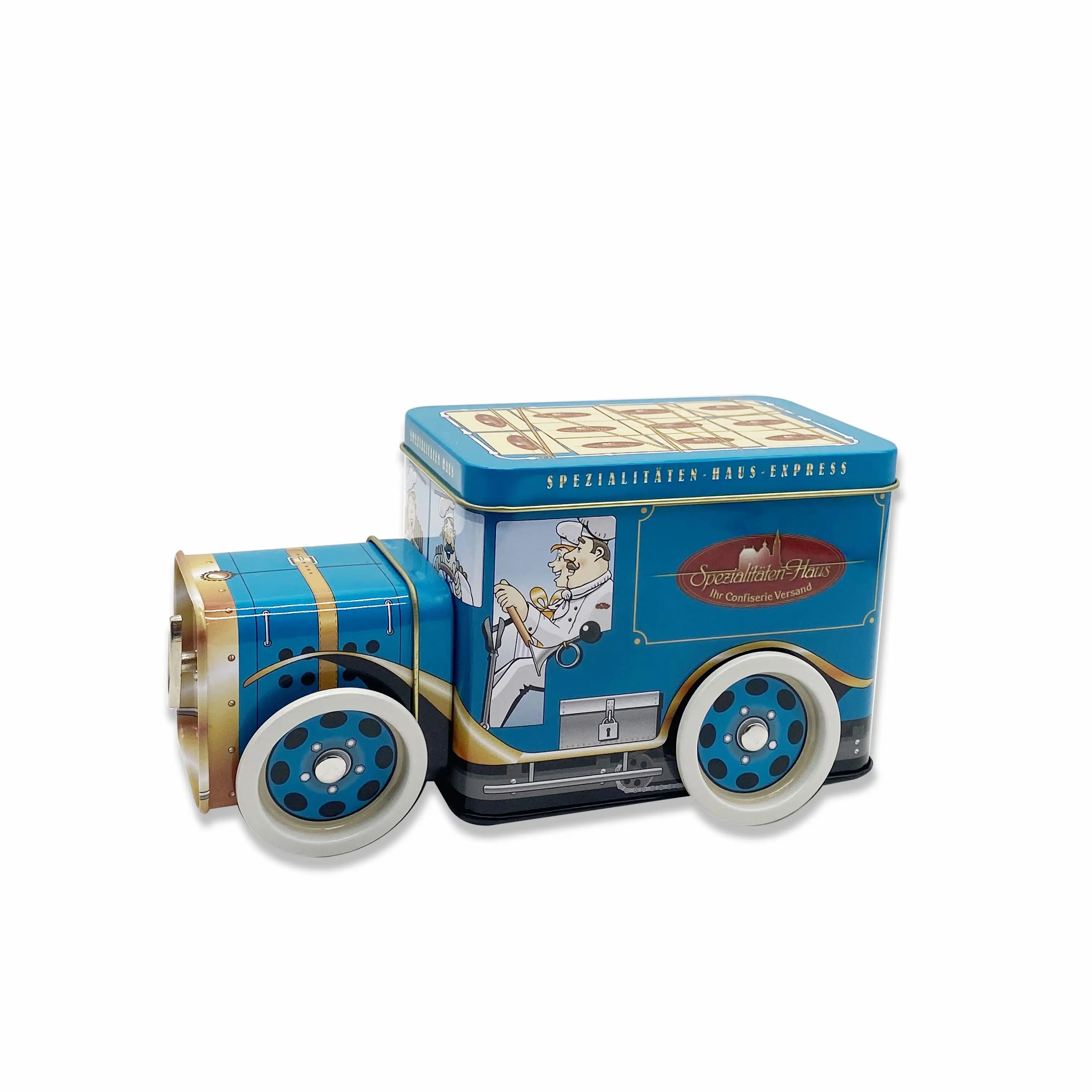 Scatola di latta a forma di auto per camion di alta qualità candita in scatola personalizzata di nuovo design