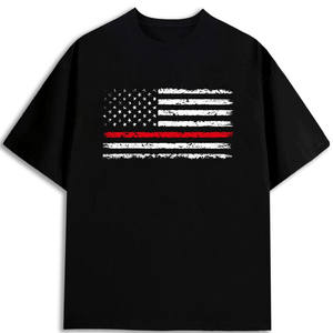 Camiseta con Bandera Americana para Hombre, 100% Algodón, 180 g/m², Corte Regular, Cuello Redondo, Hecha en EE. UU., Envío desde EE. UU., Disponible en Stock - Product Image 1