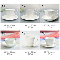 Ensemble tasse et soucoupe en céramique blanche simple, en porcelaine fine, pour café et thé, personnalisable par sublimation, vente en gros