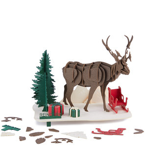 CUPUZ Puzzle 3D in Carta con Scena di Renne, Piccolo Aiutante di Babbo Natale, Giocattolo Artigianale per Regali di Natale e Negozi di Giocattoli - Product Image 2