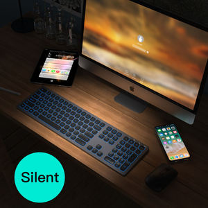 Awireless <b>Computer</b> <b>Accessories</b> Portable Slim Key Board 7 Colors Backlit for Home Office Pc <b>Computer</b> Bt Wireless Keyboard - Product Image 6