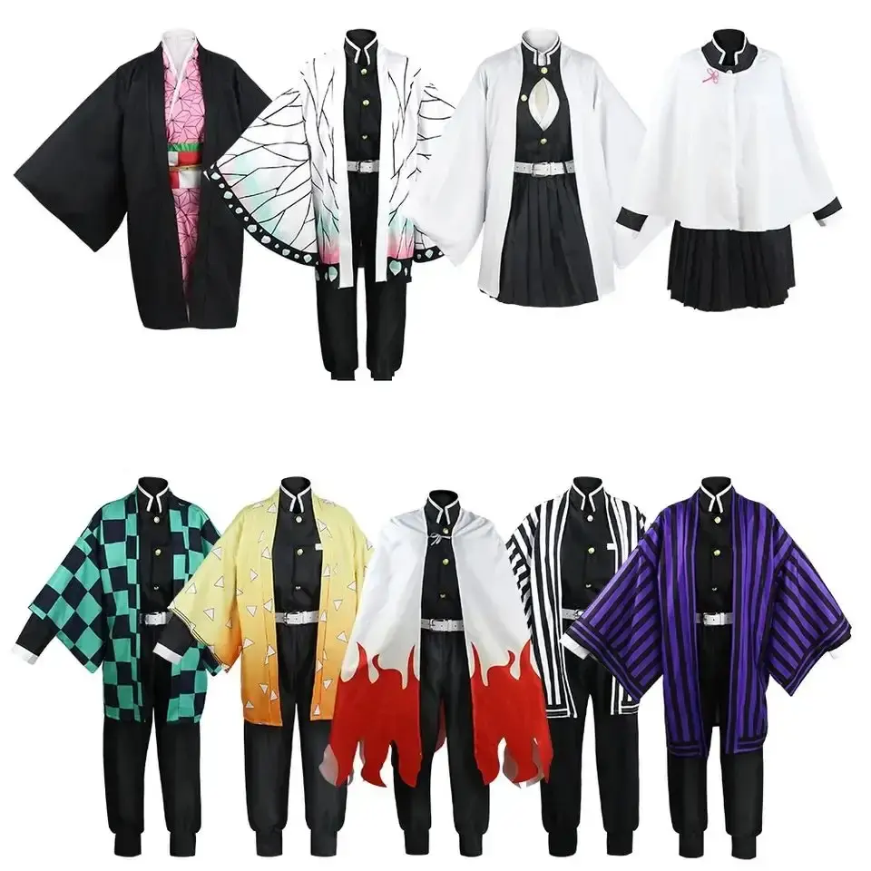 Cheap Factory Price Kimono Anime Demon Slayer Cosplay Costume Kamado Tanjirou Kochou Shinobu Agatsuma Zenitsu Kamado Nezuko