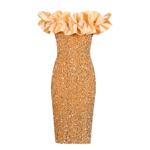 Nouveau modèle Robe <span class=keywords><strong>de</strong></span> soirée à paillettes et épaules <span class=keywords><strong>nues</strong></span> Robe en tulle à volants Robe <span class=keywords><strong>de</strong></span> soirée dos nu pour <span class=keywords><strong>femmes</strong></span> élégantes - Product Image 5