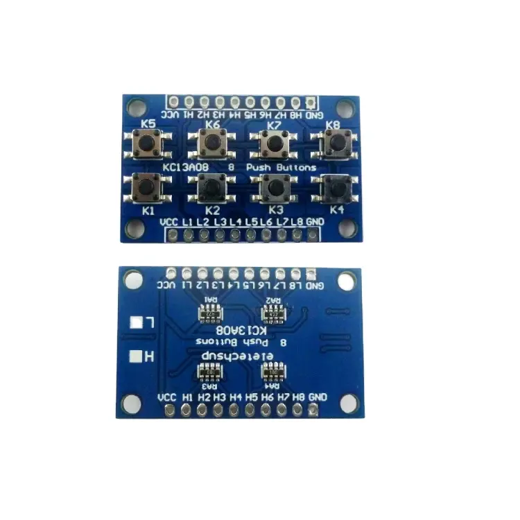 Kc13a08 8-Toetsenbord Laag-Hoog Niveau Trigger Board Push Keypad Module Voor Plc Mcu Avr Arm Led Breadboard Electronic Diy