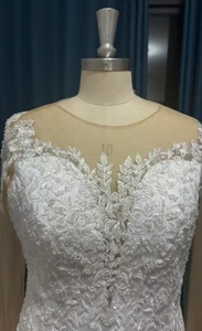 Vestido <span class=keywords><strong>de</strong></span> novia <span class=keywords><strong>de</strong></span> lujo <span class=keywords><strong>de</strong></span> Dubái africano | Tren <span class=keywords><strong>de</strong></span> borde <span class=keywords><strong>de</strong></span> cristal con Apliques <span class=keywords><strong>de</strong></span> encaje con cuentas a mano | Vestido <span class=keywords><strong>de</strong></span> manga larga modesto | Aso Ebi Queen 2025 - Product Image 5