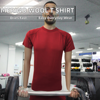 T-shirt pour homme en coton uni tricoté décontracté, teint, à manches courtes, col rond, coupe classique, 180 grammes, séchage rapide, respirant