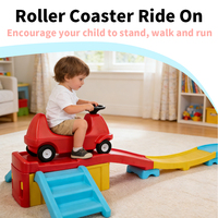 Train à Roulettes Coloré en Plastique PE pour Enfants, Jouet de Piste de Course à Assembler, Voiture à Pousser, Utilisation Intérieure/Extérieure pour Tout-Petits