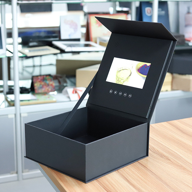Custom Designed LCD Video Gift Boxes 5 Inch 7 Inch 10.1 Inch Foldable Paper Display Boxes  for Marketing