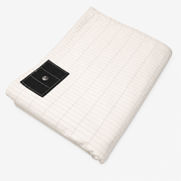 Drap plat beige pour mise à la terre |   Literie de mise à la terre 95 % coton + 5 % fibres d'argent, tailles Twin/Full/Queen/King, pour un confort de sommeil naturel