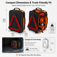 Kit d'urgence routière 2-en-1 avec triangle de signalisation réfléchissant, sac de sécurité automobile robuste, personnalisable OEM