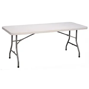 Groothandel Indoor En Outdoor Plastic Wit Lange Rechthoekige Eettafel Vouwen Smalle Tafel