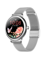 Montre intelligente pour femmes, Design rond, Portable, en acier, pour dames, 2023