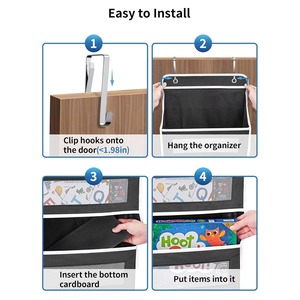 가정용 모던 행잉 옷장 정리 수납 가방 도어 행잉 메탈 랙 의류 신발 액세서리용 패브릭 플라스틱 - Product Image 5