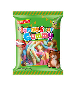 OEMカラフルな砂糖コーティングされたサワーワームゼリーグミキャンディー - Product Image 3