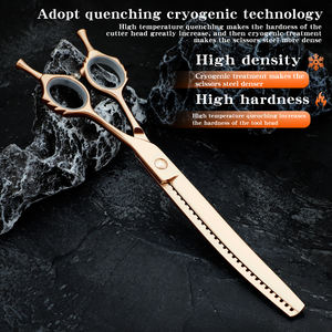 Forbici Professionali per Toelettatura Animali con Bordo Curvo a Lisca di Pesce 7.5\", Strumento per Rifinitura Fine, Sfoltimento e Tosatura di Teddy e Pomerania - Product Image 6