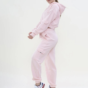 Survêtements personnalisés pour femmes Rhin Stone, ensembles de pantalons de survêtement et de sweats à capuche à manches longues délavés à l'acide/ - Product Image 3