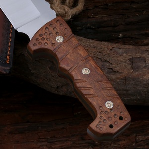 Cuchillo Táctico de Supervivencia Personalizable con Hoja de Acero Inoxidable y Mango de Madera, Uso Industrial, EDC, DIY, OEM Disponible - Product Image 3