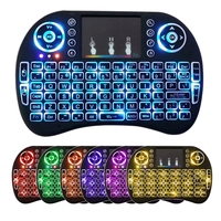 Keyboard nirkabel lampu latar 2.4GHz i8, Keyboard nirkabel mini bantalan sentuh i8, Keyboard dengan lampu latar untuk tv android