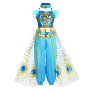 Carnaval Aladdin <span class=keywords><strong>Jasmine</strong></span> habiller fille princesse robes Halloween Costume <span class=keywords><strong>Jasmine</strong></span> Elsa rôle fête d'anniversaire Cosplay - Product Image 2