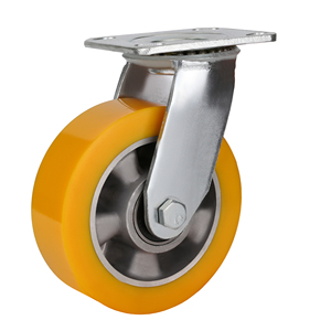 En gros 5 Pouces Jaune PU Plâtre Fer Rigide de Roue De Type Industriel Roulette Robuste - Product Image 3