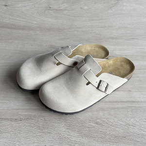 Unisex Mules Clogs Soft Cork Foot Bed Arch Support Breathable Leather Upper <strong>Slip</strong> <strong>on</strong> Casual Footwear - Product Image 3