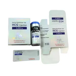 Péptidos farmacéuticos 2ml culturismo HCG 5000iu vial de inyección caja de embalaje vial doble con etiquetas