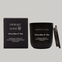 Conteneur de bougie personnalisé de 8 oz, ensemble cadeau de bougie parfumée noire de luxe, pot en verre vide pour la fabrication de bougies avec couvercle
