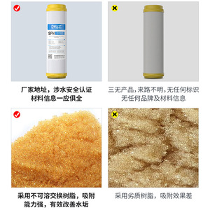 Cartouche filtrante à résine adoucissante Df Sfn 10 pouces 20 pouces pour purificateur d'eau, filtration de l'eau du robinet - Product Image 5